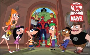 phineas ferb marvel poster