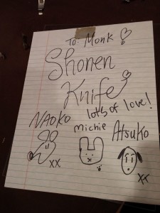 shonen knife autograph 1